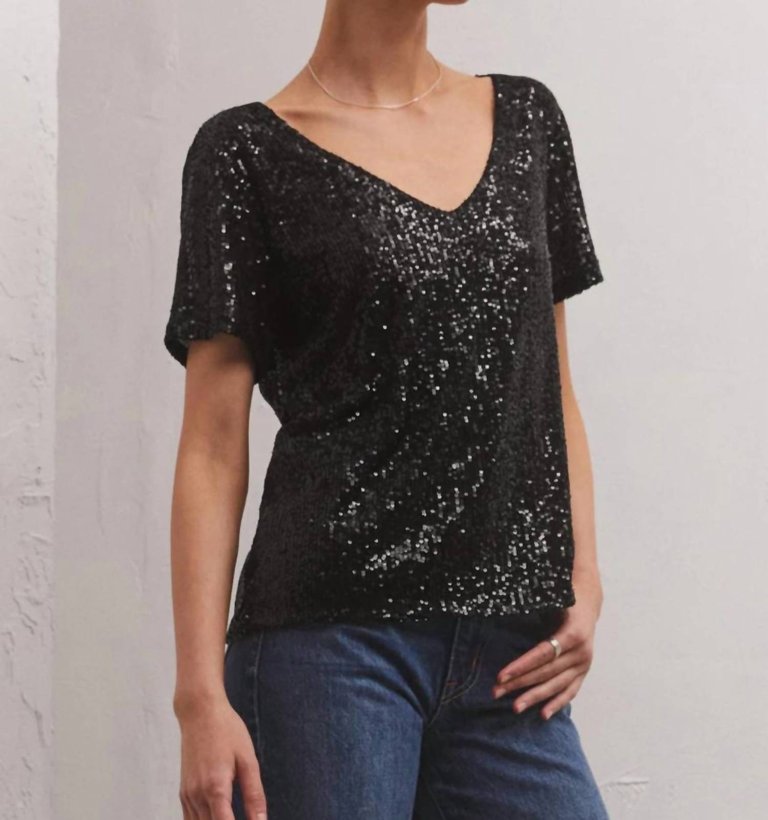 Marbella Sequin Top In Black