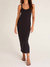 Melody Midi Rib Dress In Black - Black