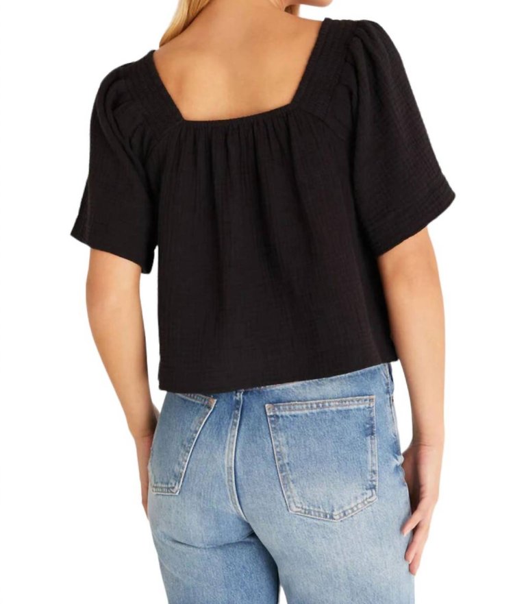 No Rules Gauze Top In Black