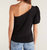 Penelope One Shoulder Top In Black