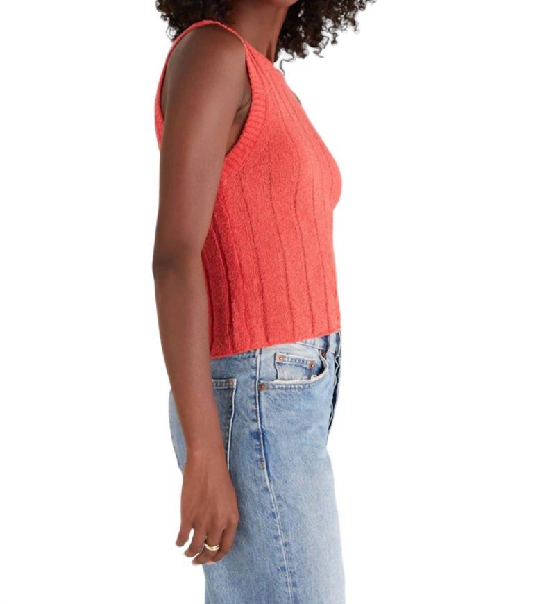 Piper Sweater Tank Top In Mineral Red