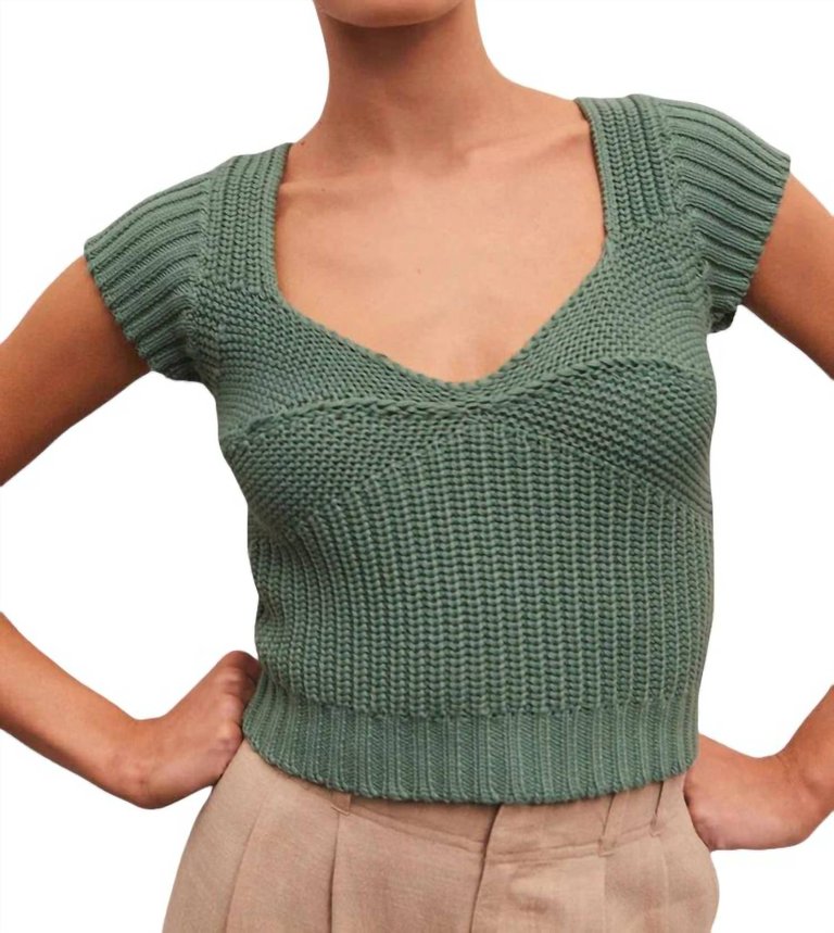 Prim Sweater Top In Emerald - Emerald