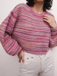 Prism Metallic Stripe Sweater - Magenta