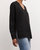 Quilted Modern V-Neck Weekender Top In Black