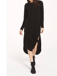 Ray Slub Sweater Dress - Black