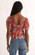 Renelle Floral Top In Tango