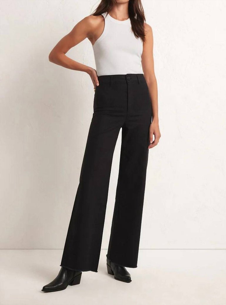 Rilynn Twill Pant In Black - Black