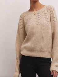 Sabine Pointelle Sweater - Light Oatmeal Heather
