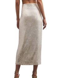 Saturn Sequin Skirt In Gold