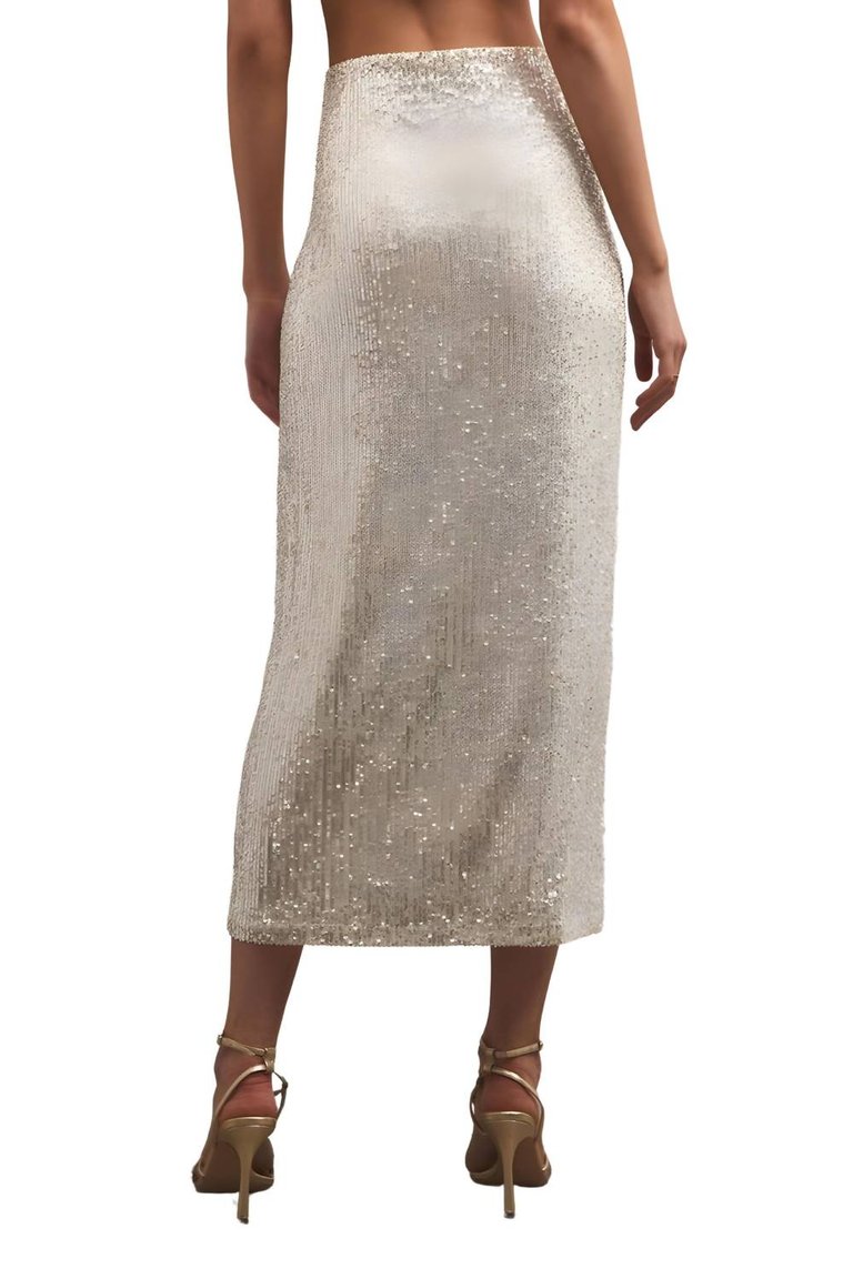 Saturn Sequin Skirt In Gold