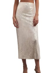 Saturn Sequin Skirt In Gold - Gold