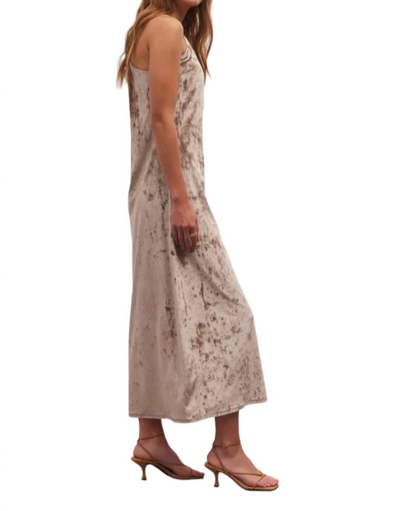 Selina Crushed Velvet Dress In Moonlit