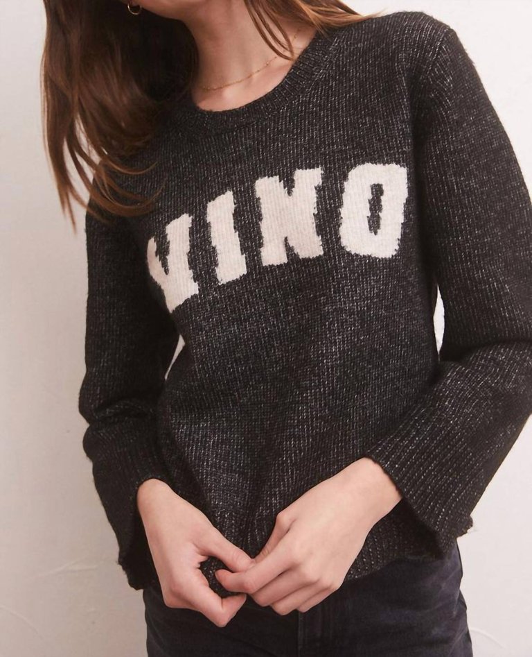 Serene Vino Sweater In Heather Black - Heather Black