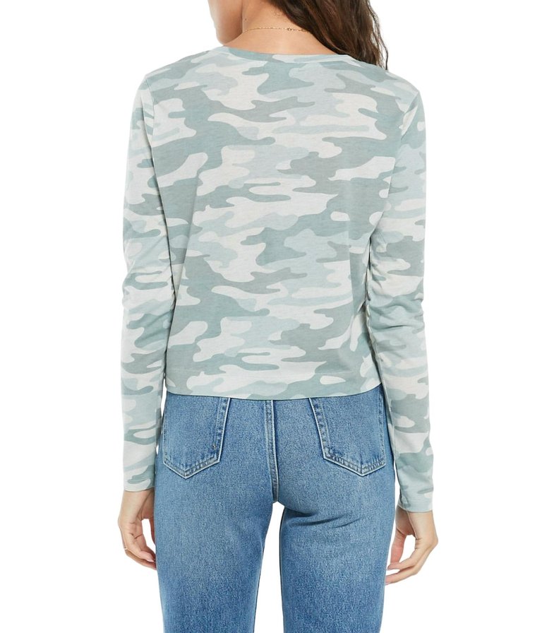 Skimmer Long Sleeve Tee In Sage Camo