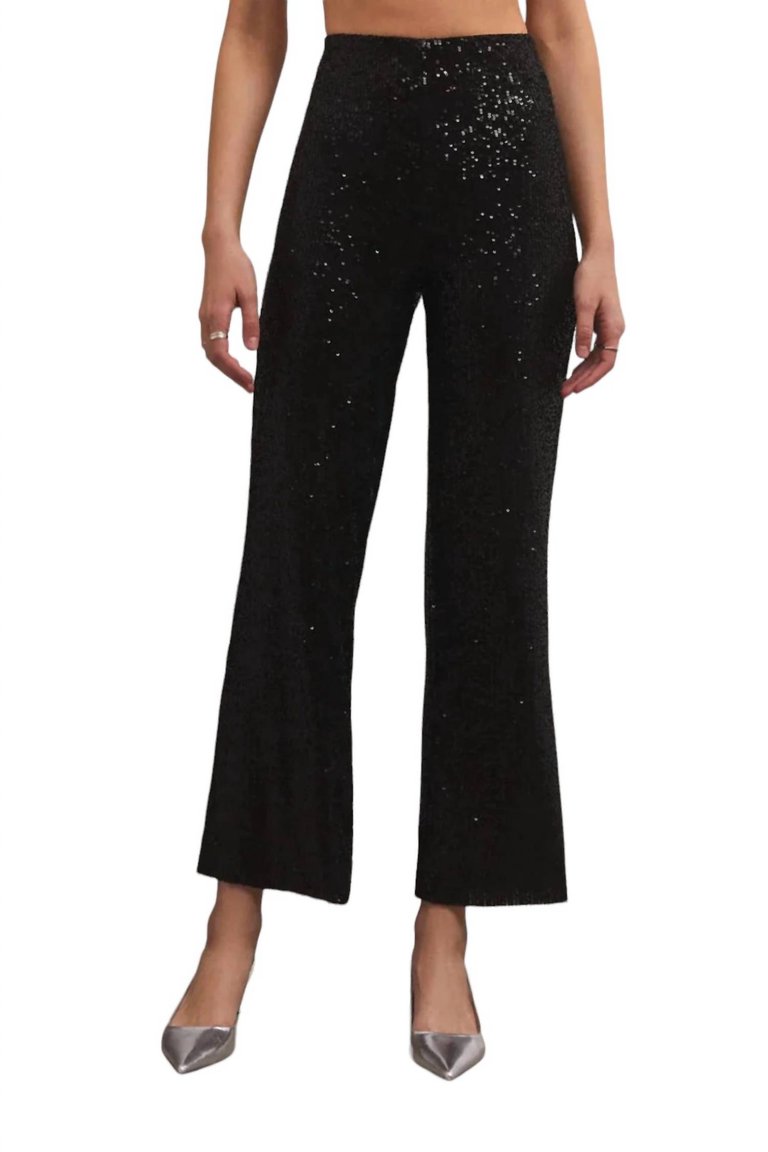 Skylar Sequin Pants In Black - Black