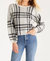 Solange Plaid Sweater In Oatmeal - Oatmeal