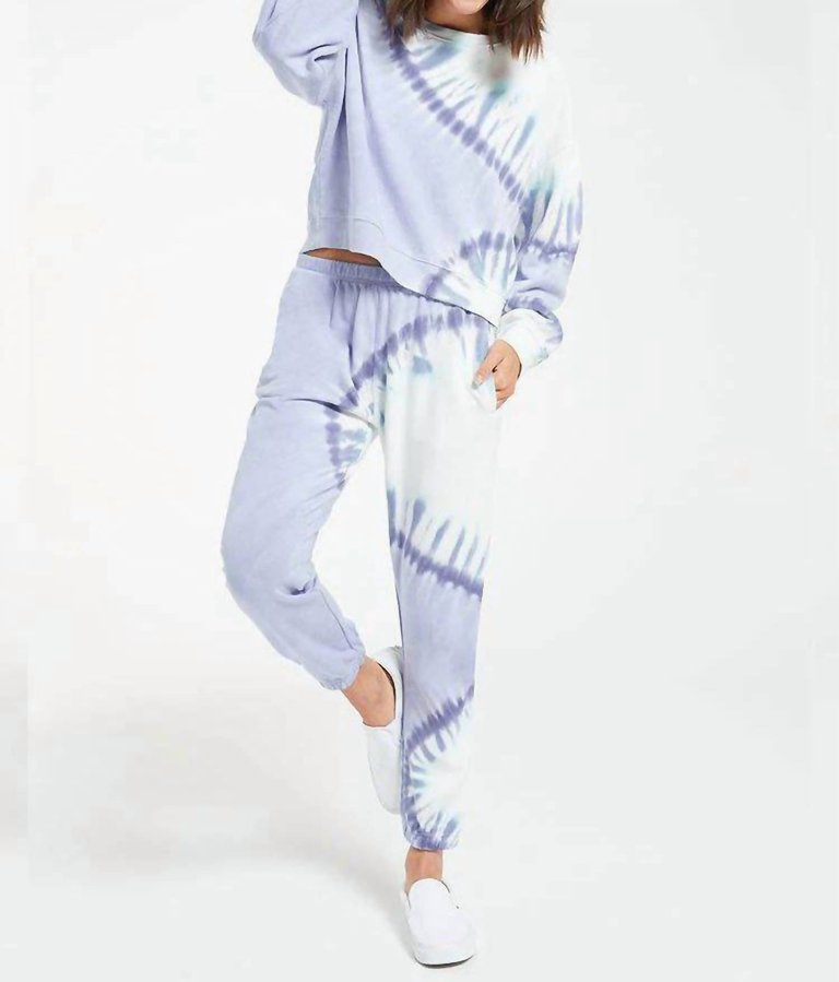 Spiral Tie Dye Sweatshirt In Ice Blue - Ice Blue