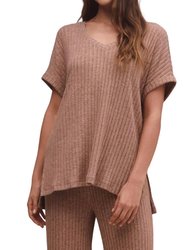 Take It Easy Rib Tunic - Maple Heather