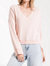 The Notch Front Knit Sweater - Pink