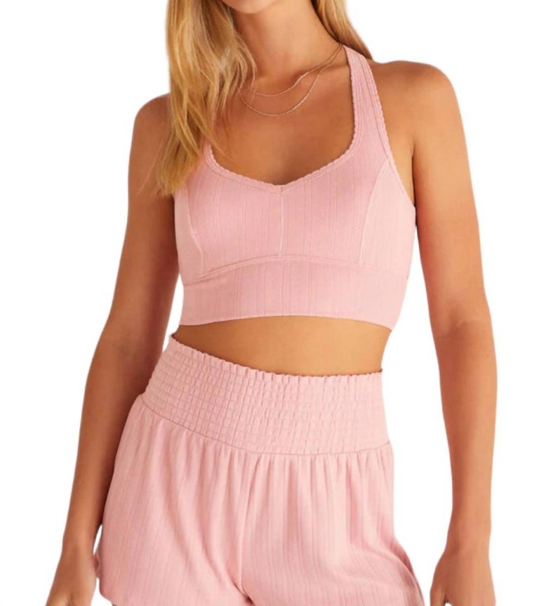 Tia Pointelle Tank Bra In Pink - Pink