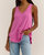 Vagabond Lace Trim Tank In Raspberry Sorbet - Raspberry Sorbet