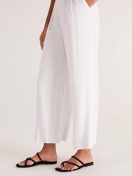 Wide Legged High-Rise Farah Linen Pant In White