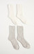 Women's Cozy Plush Socks - 2 Pack - Heather Grey/White