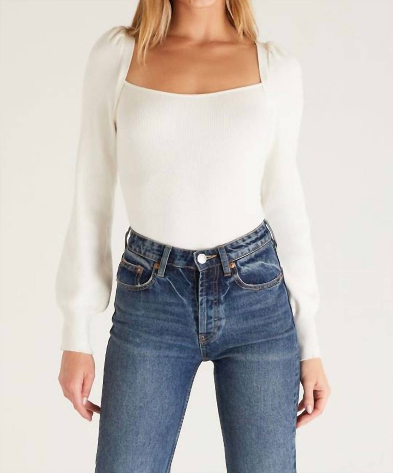 Women's Hadley Sweater Tie Top In White - White