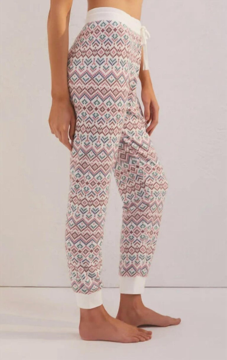 Women's Twilight Fair Isle Jogger In Bone