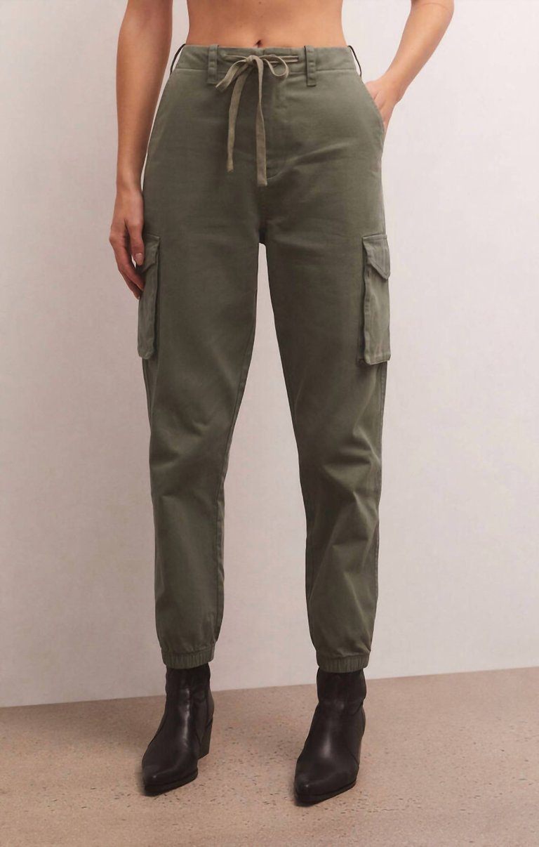 Z Supply Andi Twill Pant In Evergreen - Evergreen