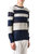 Men's Striped Crewneck Sweater Pullover In Navy, Blue, Gray - Navy, Blue, Gray