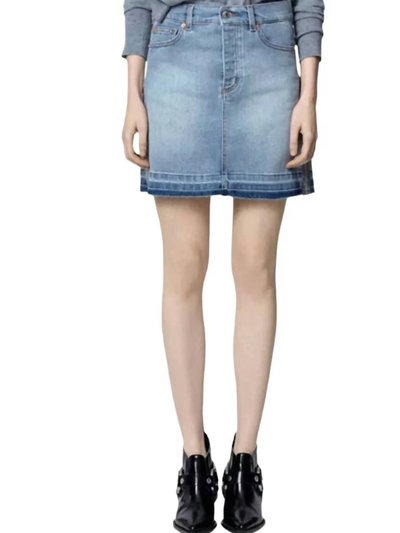 Zadig & Voltaire Juicy Raw Hem Silver Metallic Trim Denim Skirt product