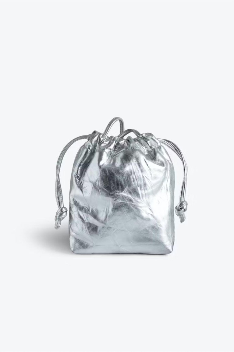 Rock To Go Creased Metal Handbag - Silver