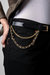 Women's Rock Chain Leather Belt In Black/Gold