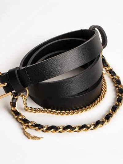 Zadig & Voltaire Women's Rock Chain Leather Belt In Black/Gold product