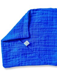 Blue Mini Cotton Pocket Security Lovey - Blue