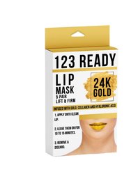 123 Ready 24k Gold Lift & Firm Gel Lip Patches 5 Pc