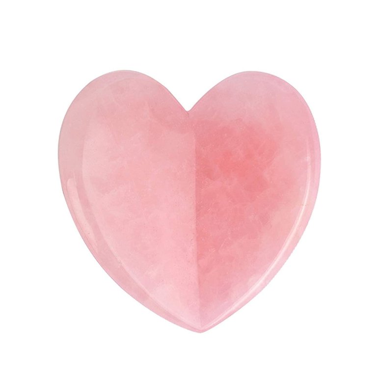 Rose Quartz Heart Facial Gua Sha Scraping Massage Tool