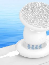 Vera Waterproof Facial Cleansing Brush With Pulse Acoustic Wave Vibration, And Magnetic Beads - White