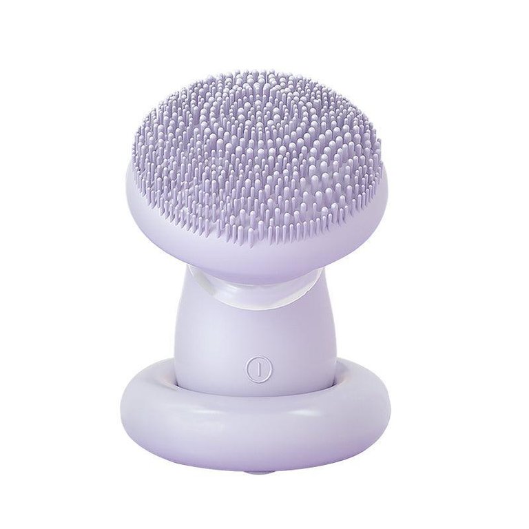 Vera Waterproof Facial Cleansing Brush With Pulse Acoustic Wave Vibration, And Magnetic Beads - Purple