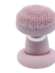 Vera Waterproof Facial Cleansing Brush With Pulse Acoustic Wave Vibration, And Magnetic Beads - Pink