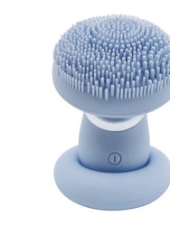 Vera Waterproof Facial Cleansing Brush With Pulse Acoustic Wave Vibration, And Magnetic Beads - Blue