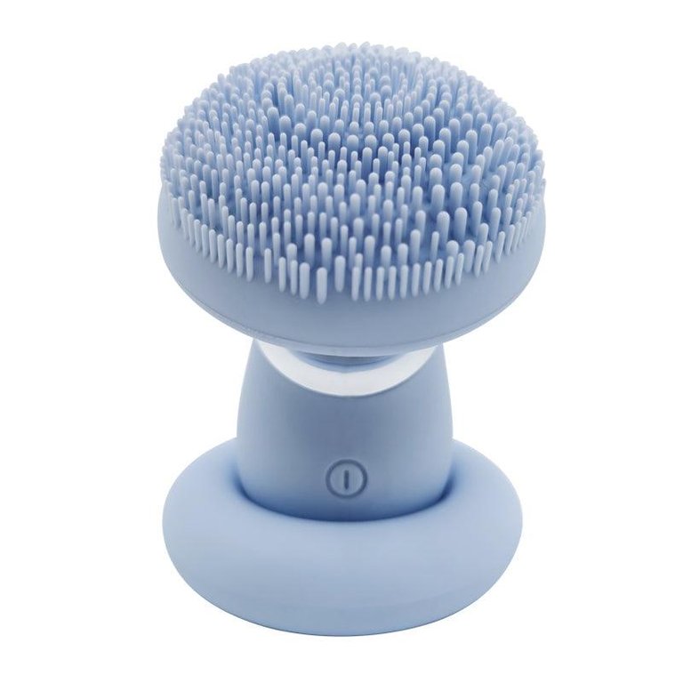 Vera Waterproof Facial Cleansing Brush With Pulse Acoustic Wave Vibration, And Magnetic Beads - Blue