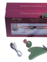 Zainab Beauty Sana Jade Vibrating Changeable Face Rollers With Gua Sha - Green