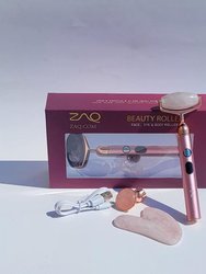 Zainab Beauty Sana Rose Quartz Vibrating Changeable Face Rollers With Gua Sha