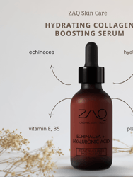 ZAQ Organic Hydrating Collagen Boosting Serum - Antioxidants, Hyaluronic Acid and Echinacea Stem Cells