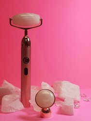 ZAQ Sana Rose Quartz USB Rechargeable Vibrating Changeable Face Rollers - 3 Speed