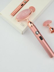 ZAQ Sana Rose Quartz USB Rechargeable Vibrating Changeable Face Rollers - 3 Speed
