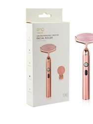 ZAQ Sana Rose Quartz USB Rechargeable Vibrating Changeable Face Rollers - 3 Speed