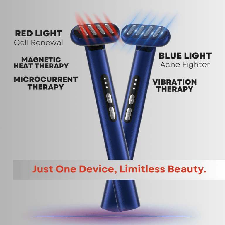 ZAQ Zayn Red & Blue LED Light with Microcurrent, Heat and Vibration Wand